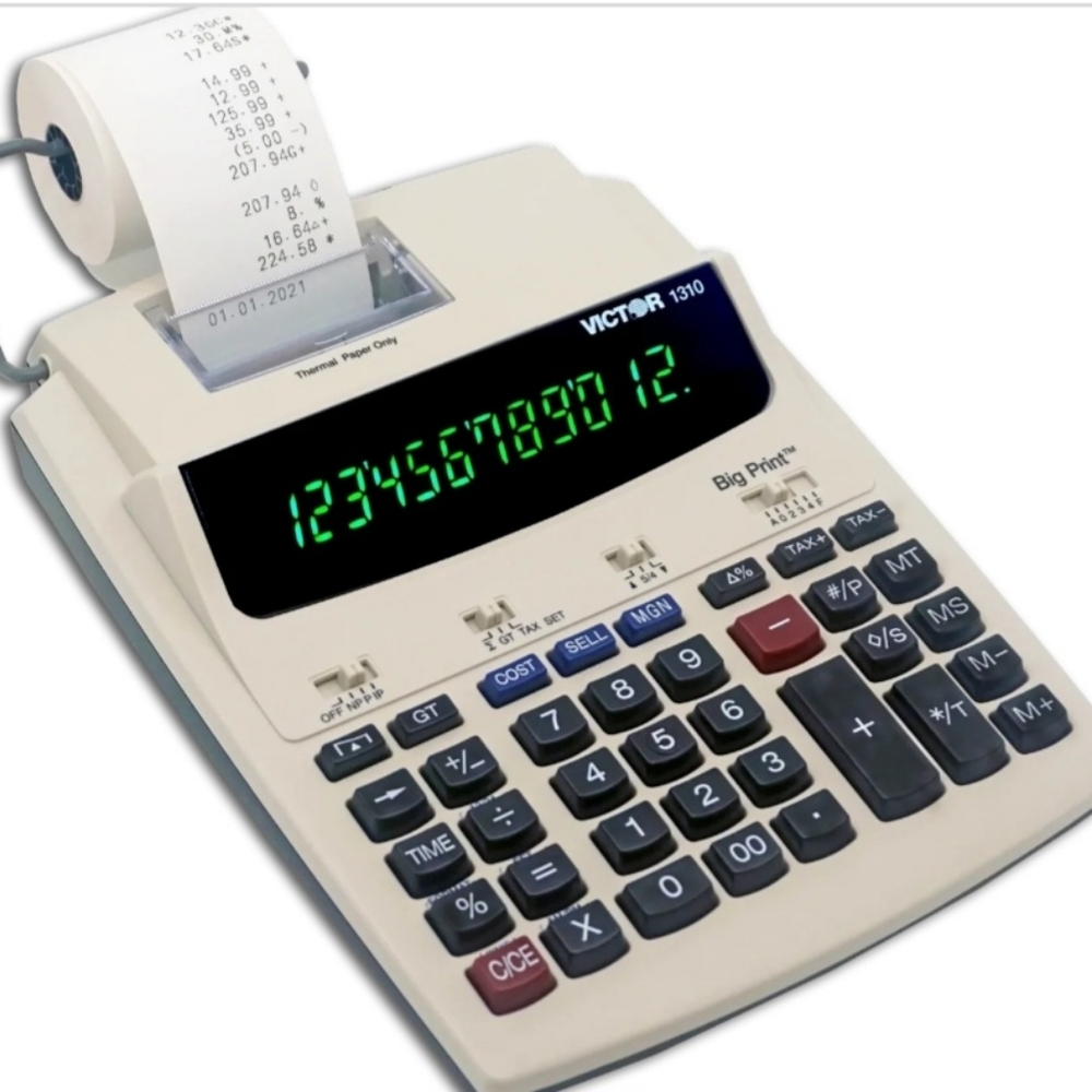 VICTOR® 1310 Big Print Commercial Thermal Printing Calculator- 10 to 12 Digit